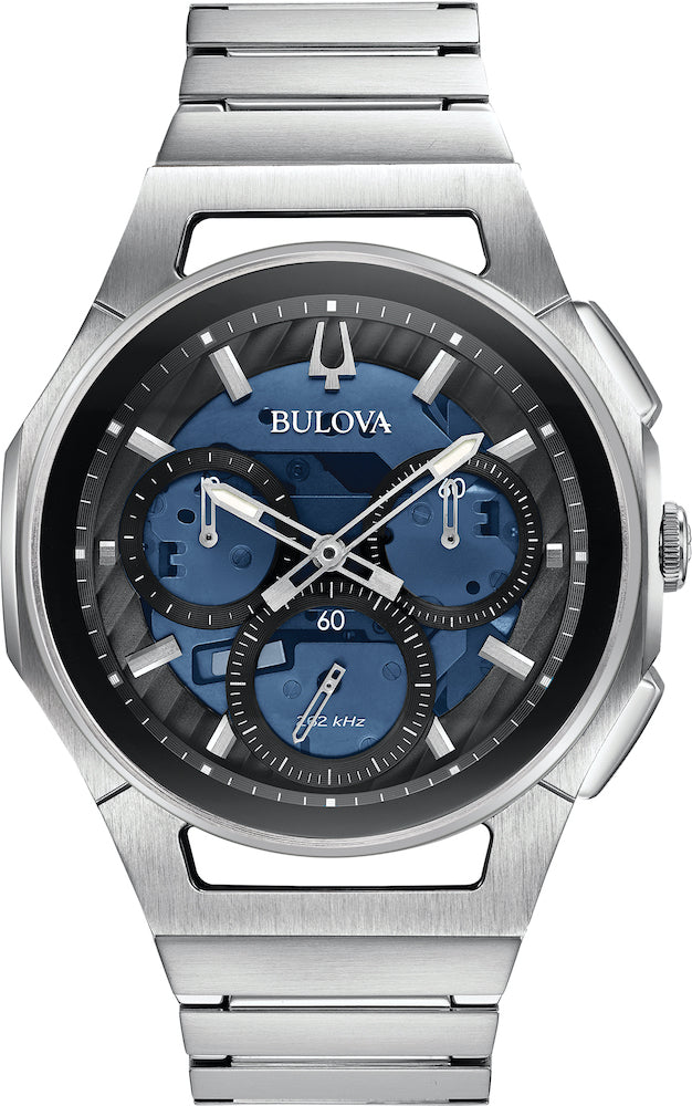 Bulova Watch Curv Mens - Blue