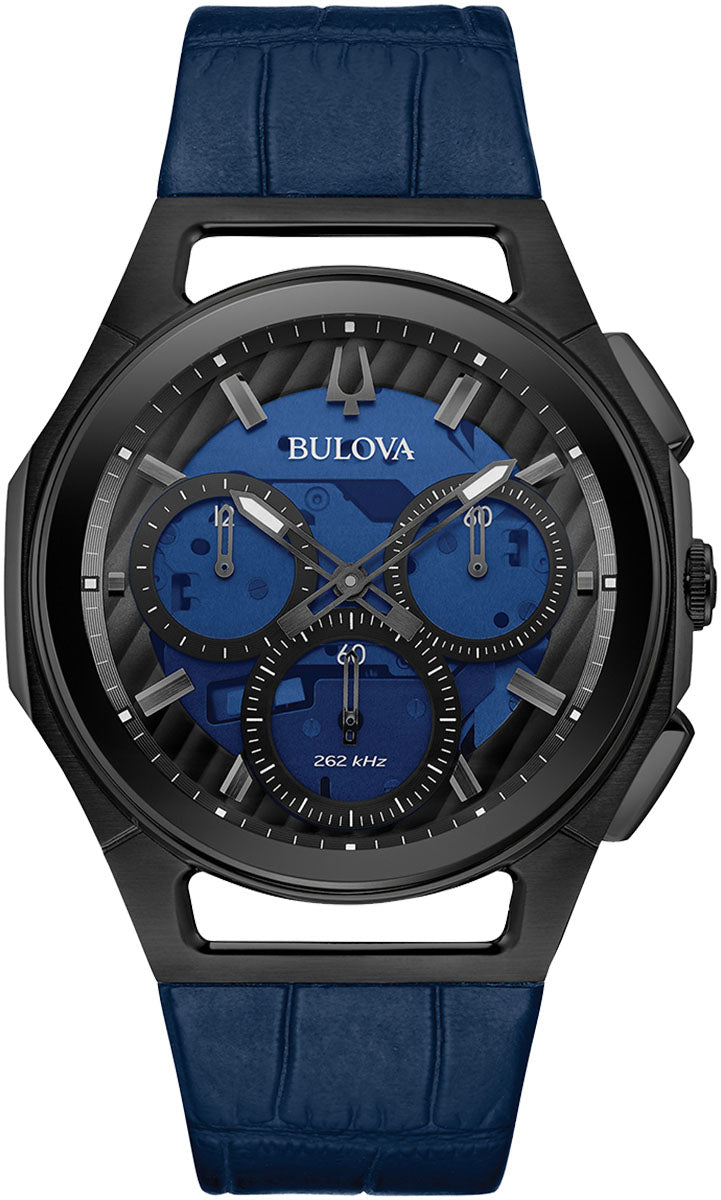 Bulova Watch Curv Mens D - Blue
