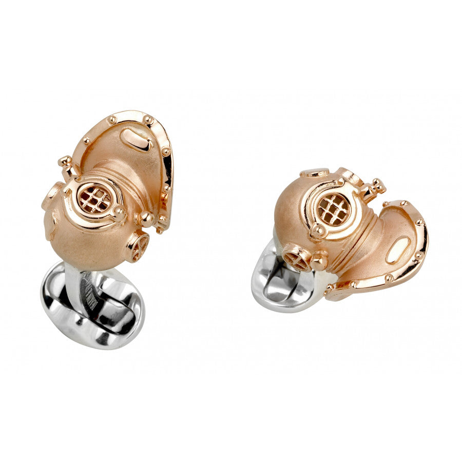 Deakin & Francis Sterling Silver Diving Helmet Cufflinks - Silver