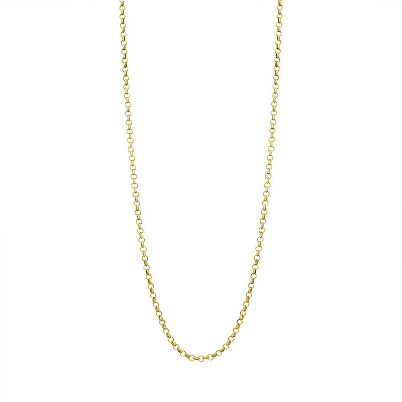 Cameo Italy Sterling Silver Yellow Gold Plated 90cm Chain D