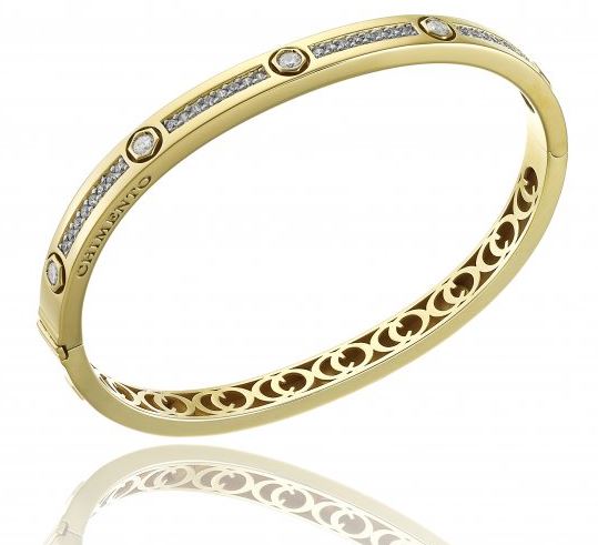 Chimento Armillas Be Mine 18ct Yellow Gold 0.66ct Diamond Hinged Bangle - 18cm