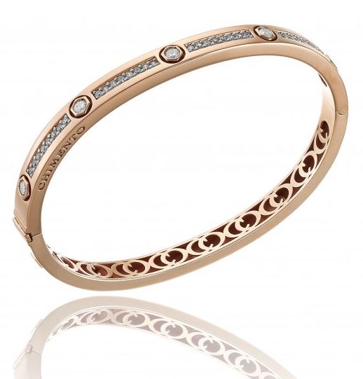 Chimento Armillas Be Mine 18ct Rose Gold 0.66ct Diamond Hinged Bangle - 19cm