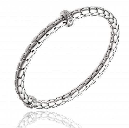 Chimento Stretch Spring 18ct White Gold 0.19ct Diamond Bracelet - S