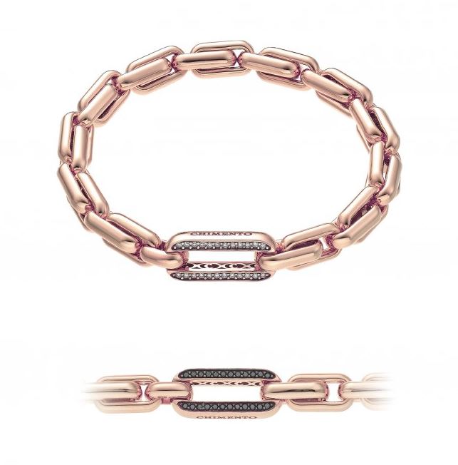 Chimento X-tend 18ct Rose Gold White and Black Diamond Stretch Bracelet - 17cm