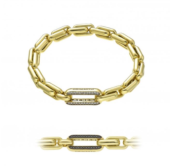 Chimento X-tend 18ct Yellow Gold White and Black Diamond Stretch Bracelet - 17cm