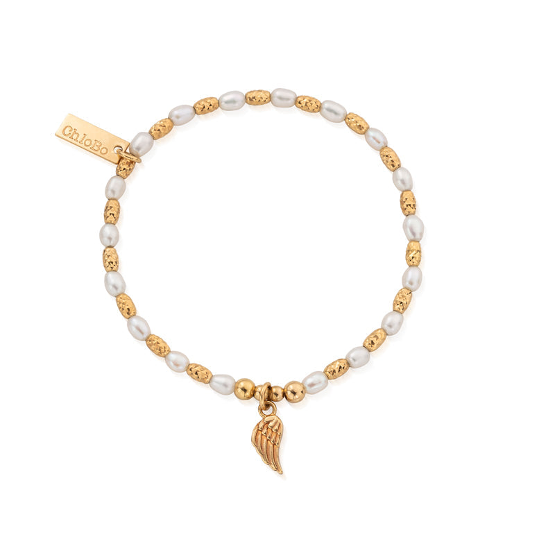 ChloBo Forever And Always Gold Plated Sterling Silver Angel Wing Bracelet - Gold