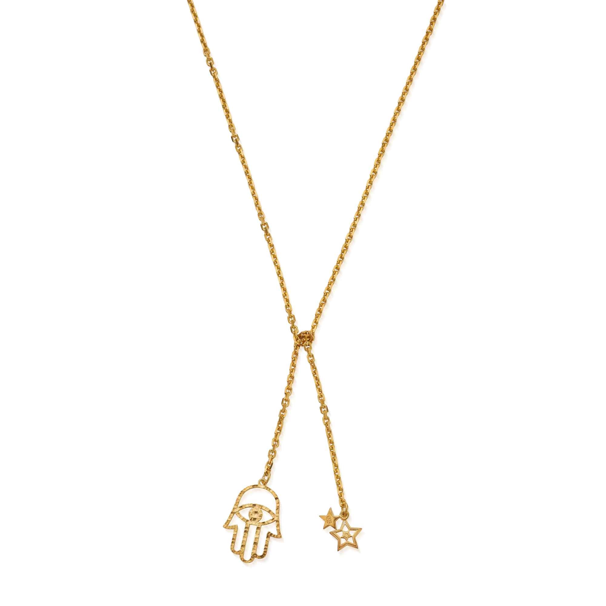 ChloBo Gold Plated Sterling Silver Hand Of Happiness Knot Necklace