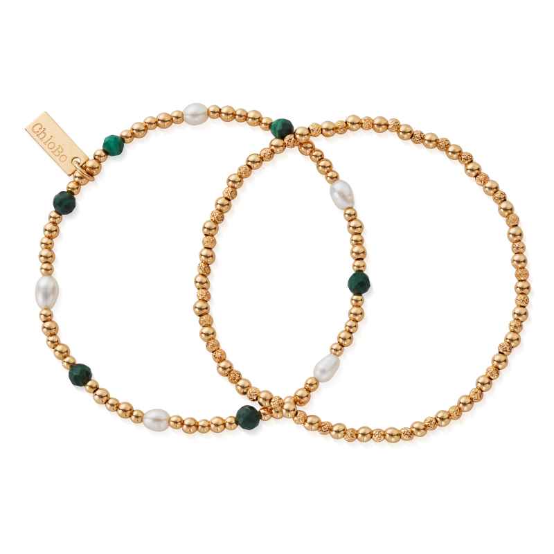 ChloBo Gold Plated Sterling Silver Magical Beauty Set of Two Bracelet