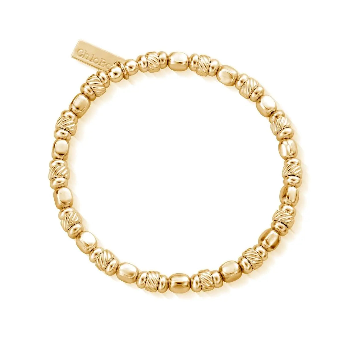 ChloBo Gold Plated Sterling Silver Twisted Cube Bracelet - Sterling Silver