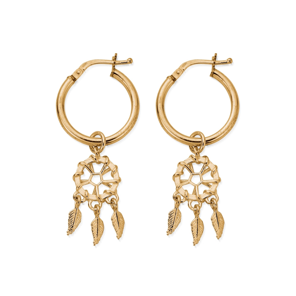 Chlobo Iconics Gold Plated Dream Catcher Hoop Earrings