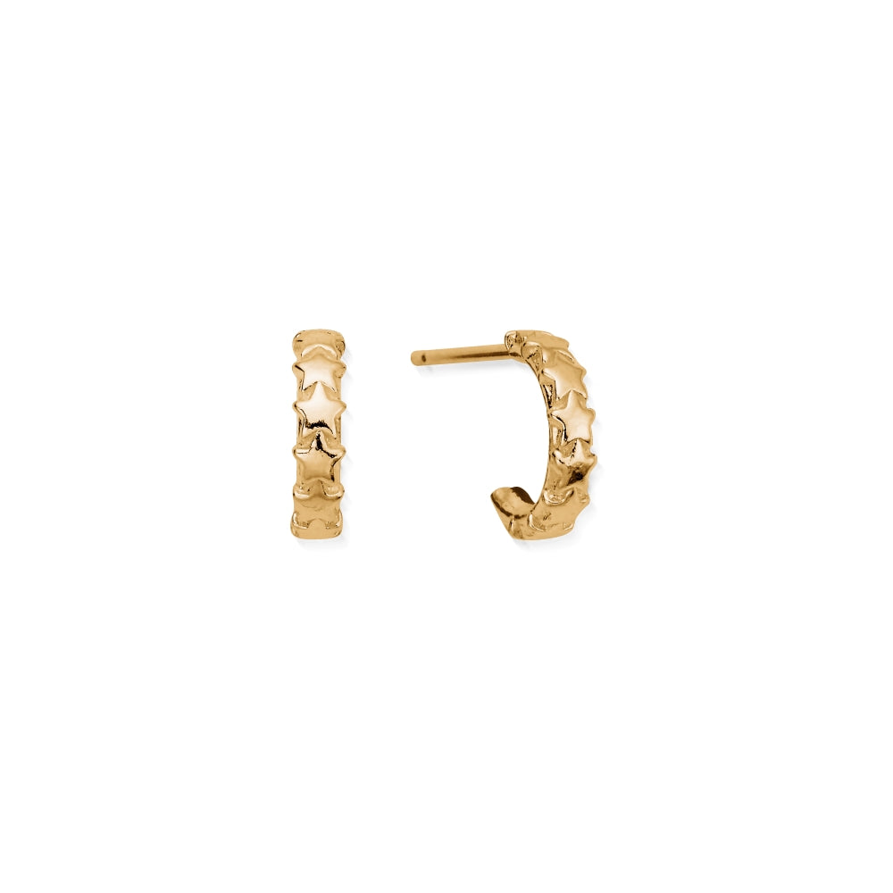 Chlobo Iconics Gold Plated Tiny Multi Star Huggie Hoop Earrings