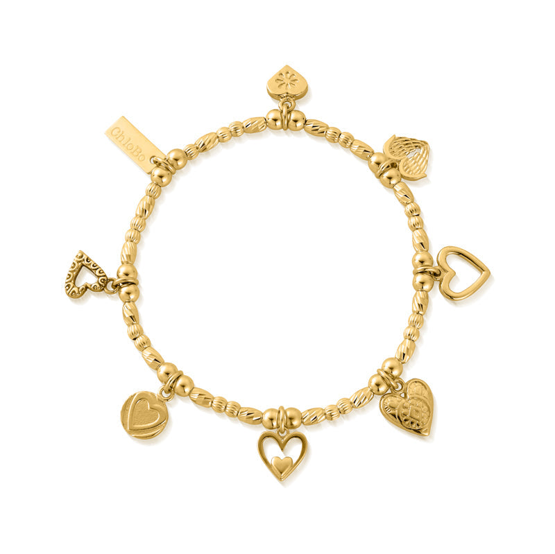 ChloBo Ideal Love Gold Plated Sterling Silver Charm Bracelet - Gold