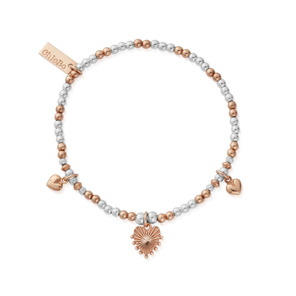 Chlobo Mixed Metal Rose Gold Plated and Silver Everyday Love Bracelet
