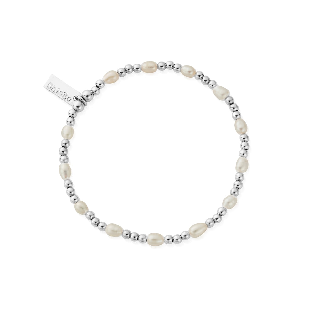 Chlobo Pearl Silver Cute Charm Bracelet
