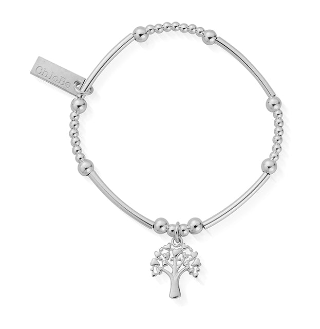 ChloBo Sterling Silver Children's Cute Mini Heart Tree Of Life Bracelet - Silver