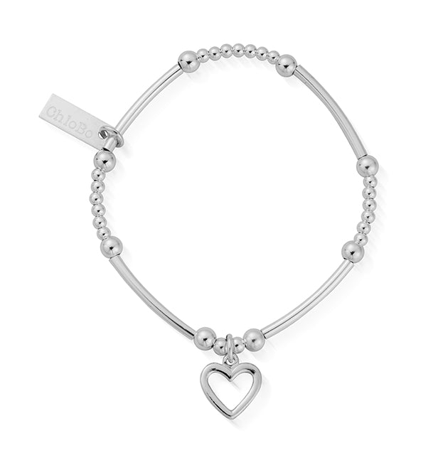 ChloBo Sterling Silver Children's Cute Mini Open Heart Bracelet - Silver