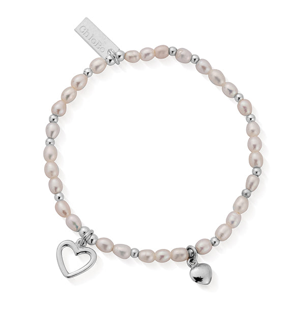ChloBo Sterling Silver Forever Love Pearl Bracelet - Silver