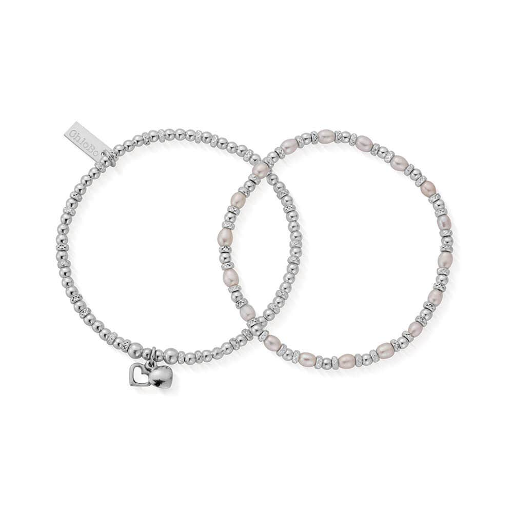 ChloBo Sterling Silver Forever Love Set of 2 Bracelets - Silver