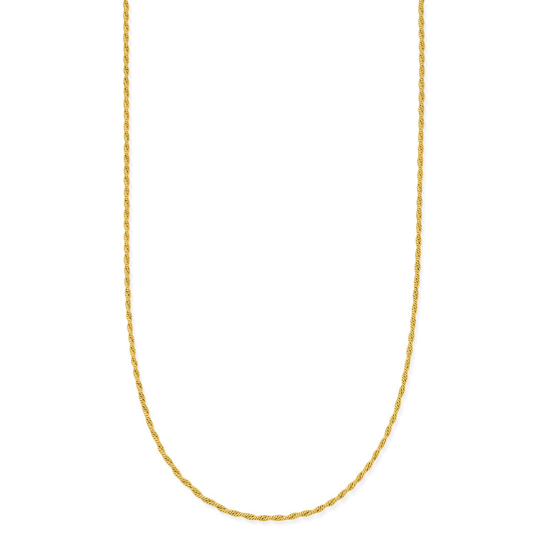 ChloBo Sterling Silver Gold Plated Dainty Rope Chain Necklace - Yellow Gold PVD