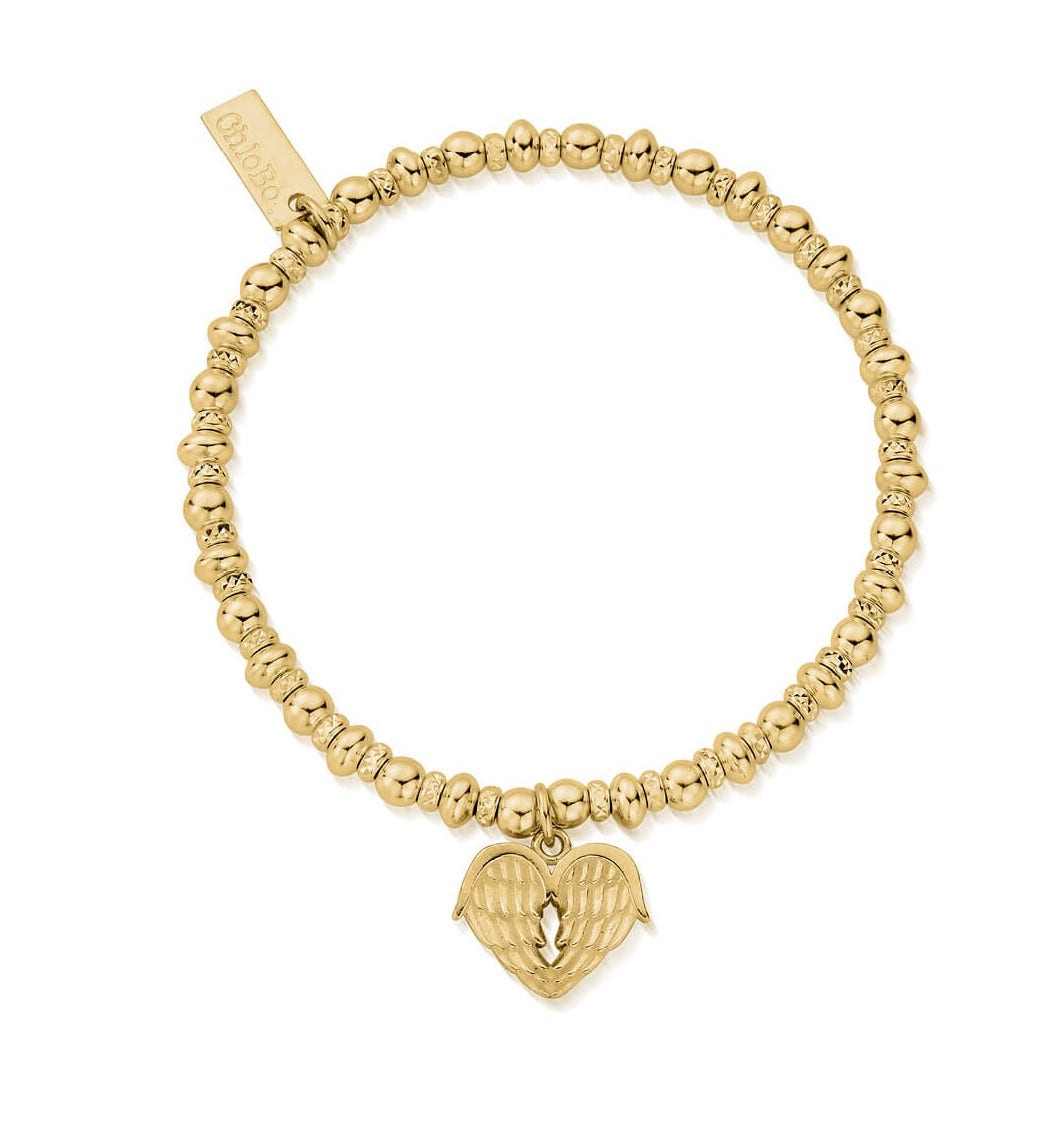 ChloBo Sterling Silver Gold Plated Didi Sparkle Heavenly Heart Bracelet - Yellow Gold PVD