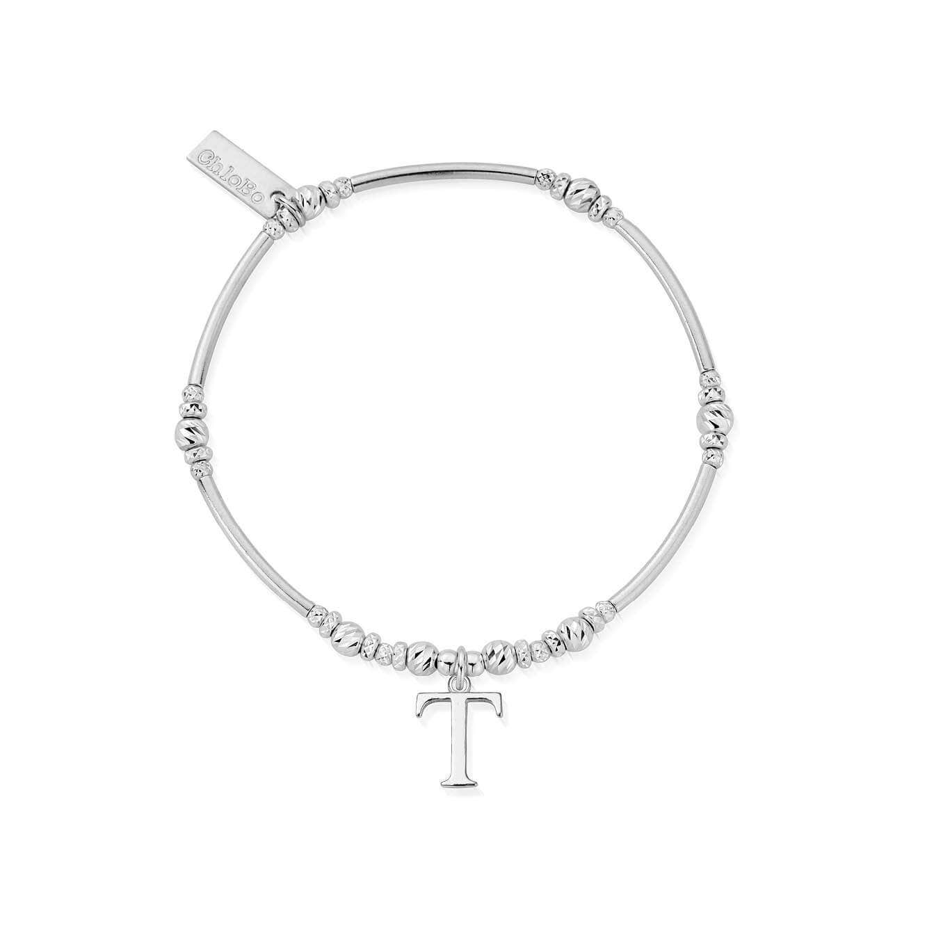 ChloBo Sterling Silver Initial Bracelet T - Silver