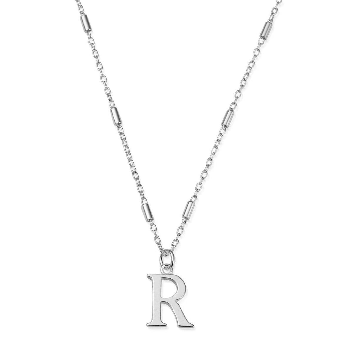 ChloBo Sterling Silver Initial Necklace R - Silver
