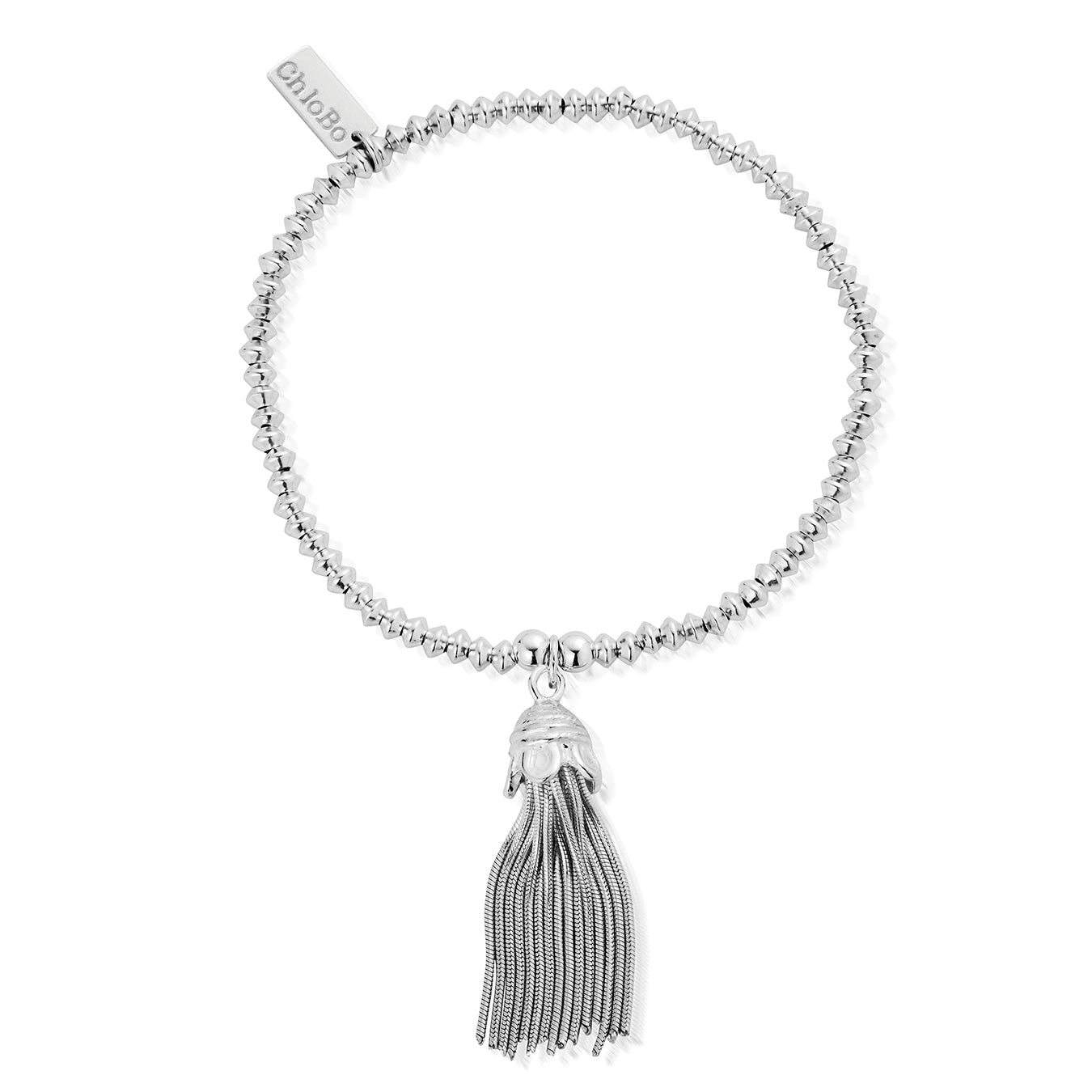 ChloBo Sterling Silver Mini Disc Tassel Bracelet - Silver