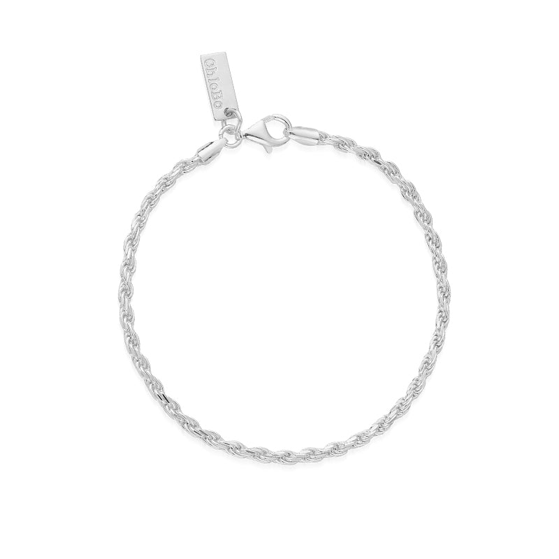 ChloBo Sterling Silver Sparkle Rope Chain Bracelet - Sterling Silver