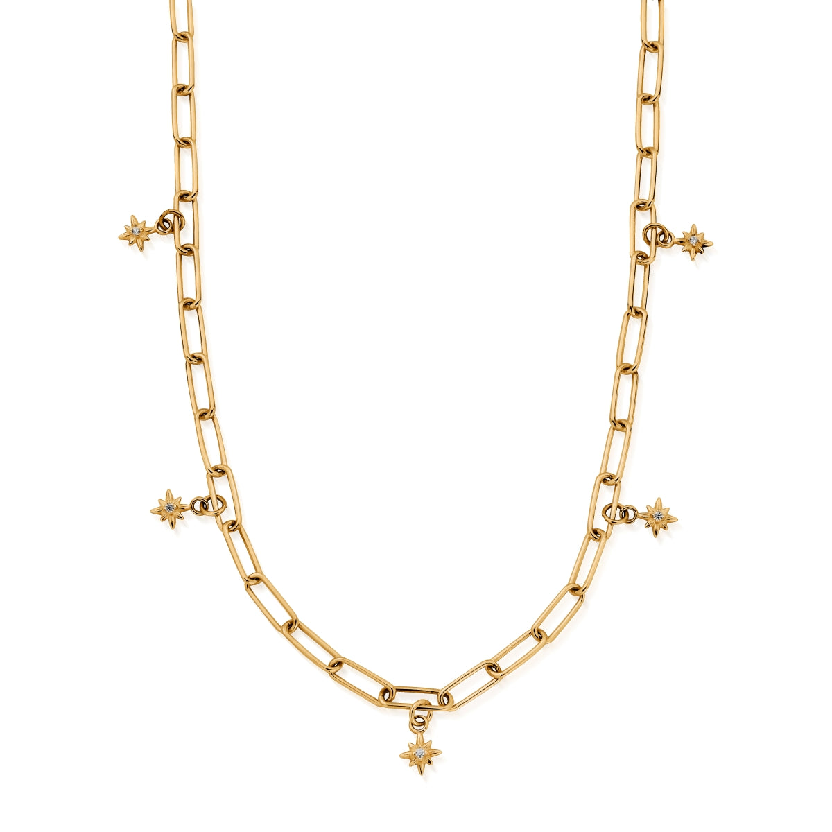 ChloBo Wandering Free Gold Plated Sterling Silver Link Chain Divine Journey Necklace - Gold