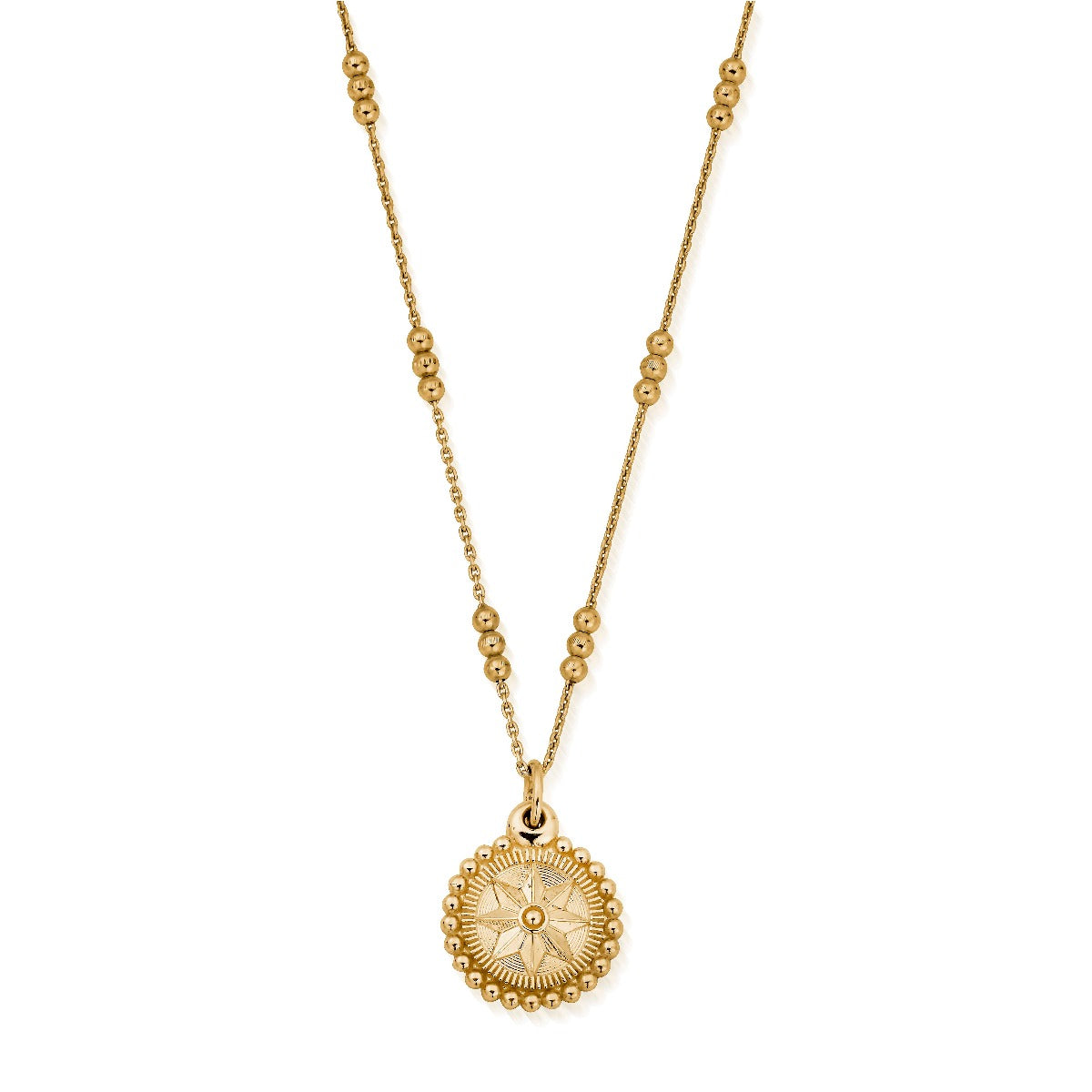 ChloBo Wandering Free Gold Plated Sterling Silver Triple Bobble Chain Necklace - Gold
