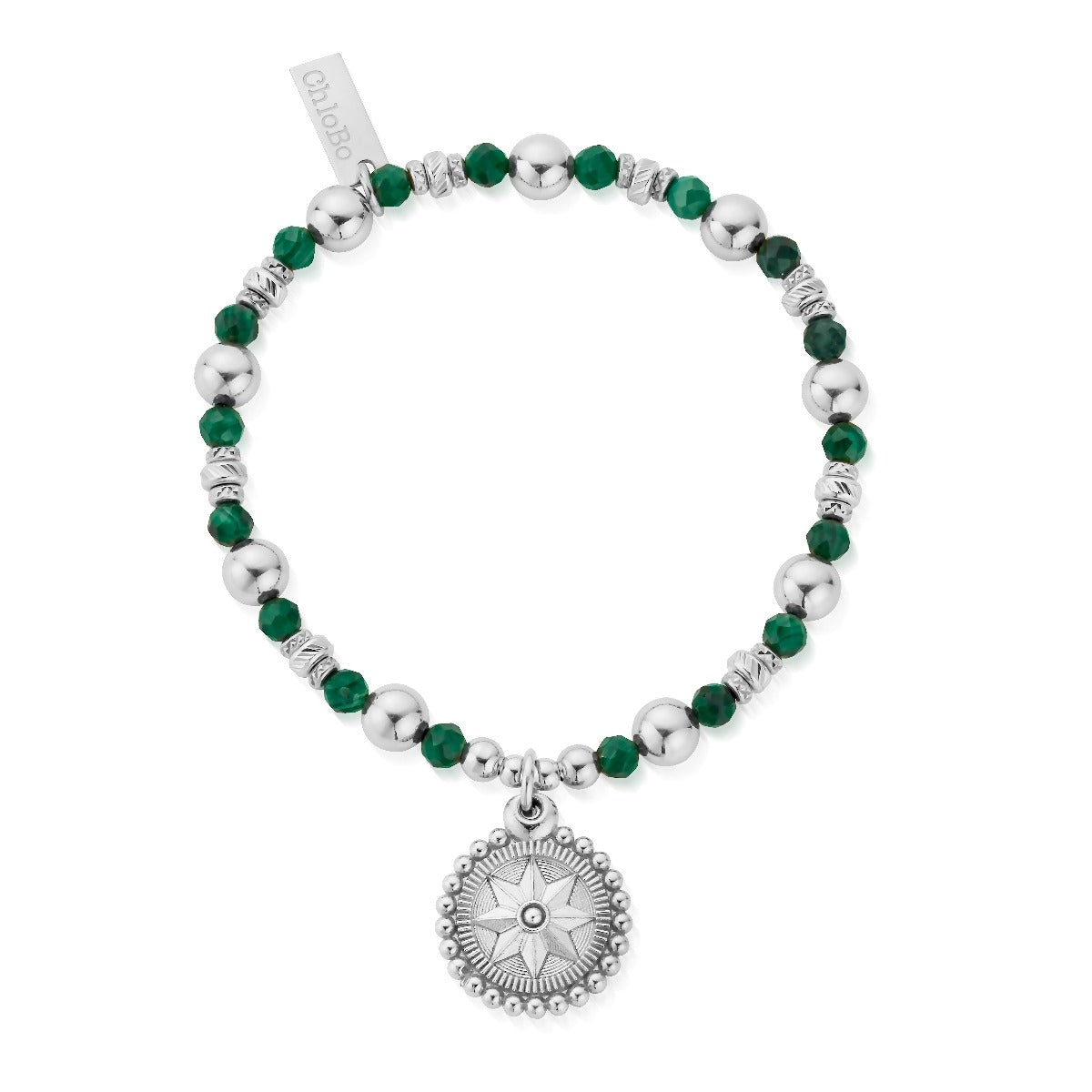 ChloBo Wandering Free Sterling Silver Malachite Bracelet - Silver