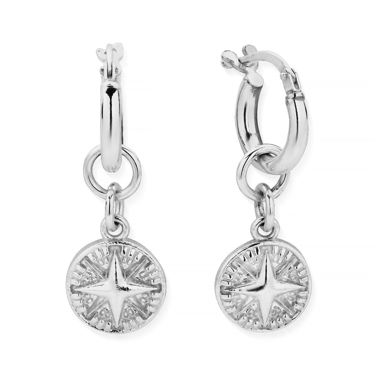ChloBo Wandering Free Sterling Silver Tranquil Journey Small Hoops - Silver