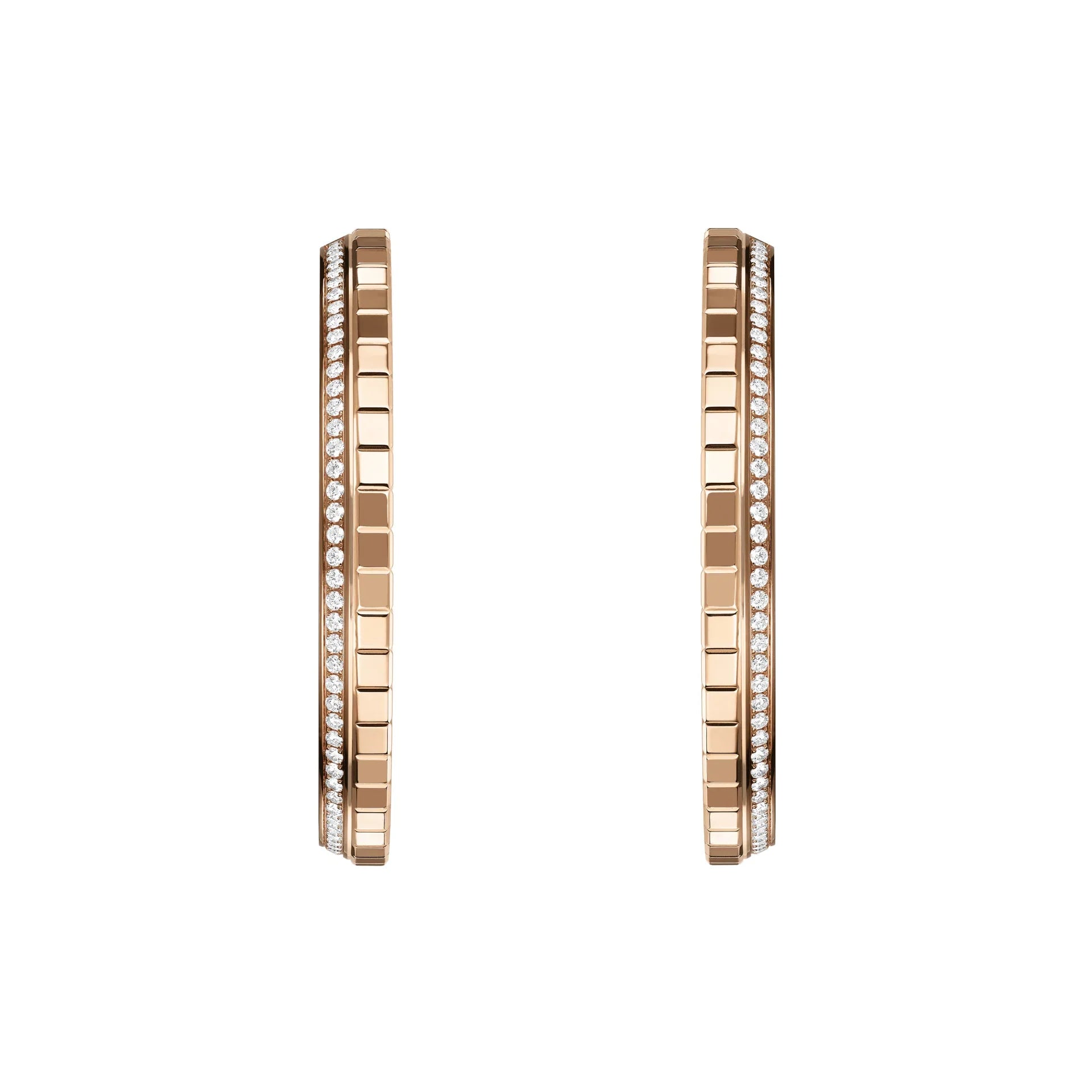 Chopard Ice Cube 18ct Rose Gold 0.66ct Diamond Large Hoop Earrings