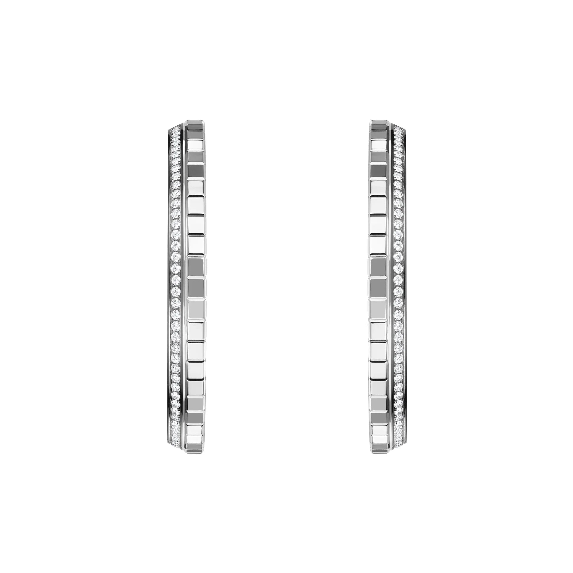Chopard Ice Cube 18ct White Gold 0.66ct Diamond Large Hoop Earrings