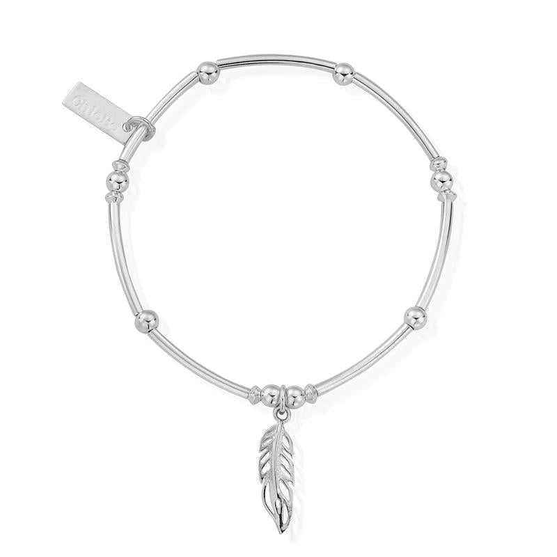 ChloBo Sterling Silver Mini Noodle Ball Filigree Feather Bracelet - Sterling Silver