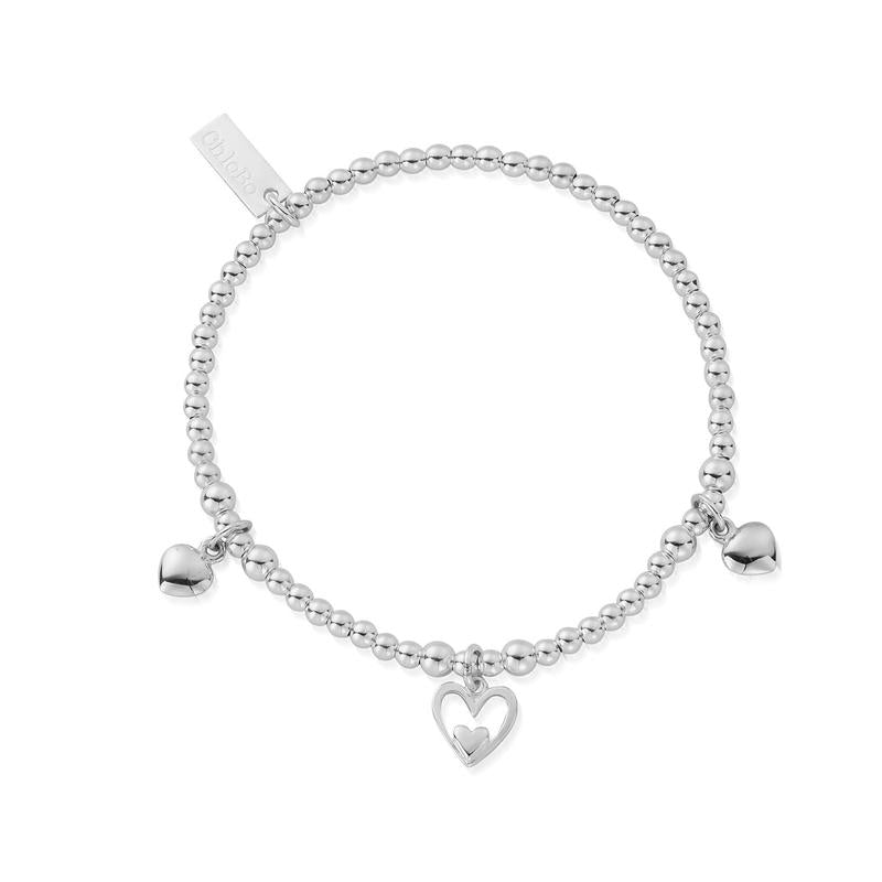 ChloBo Sterling Silver Triple Heart Bracelet - Sterling Silver