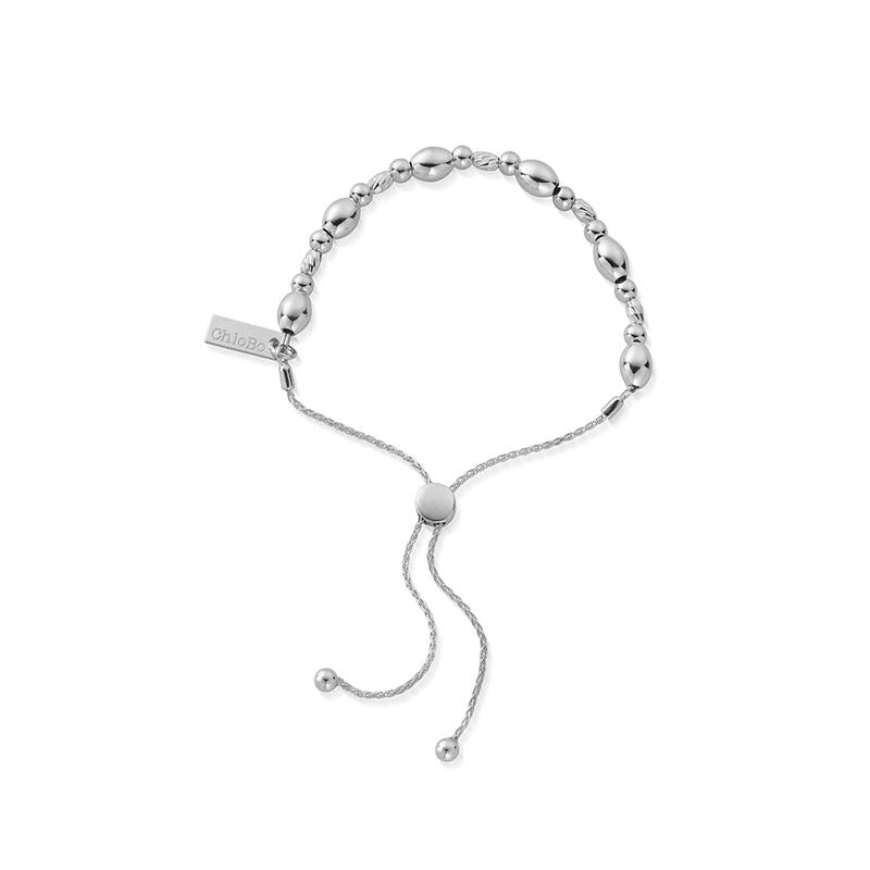 ChloBo Sterling Silver Sparkle Oval Adjuster Bracelet - Sterling Silver