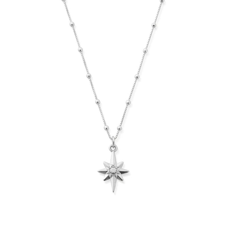 ChloBo Sterling Silver Bobble Chain Lucky Star Necklace - Sterling Silver