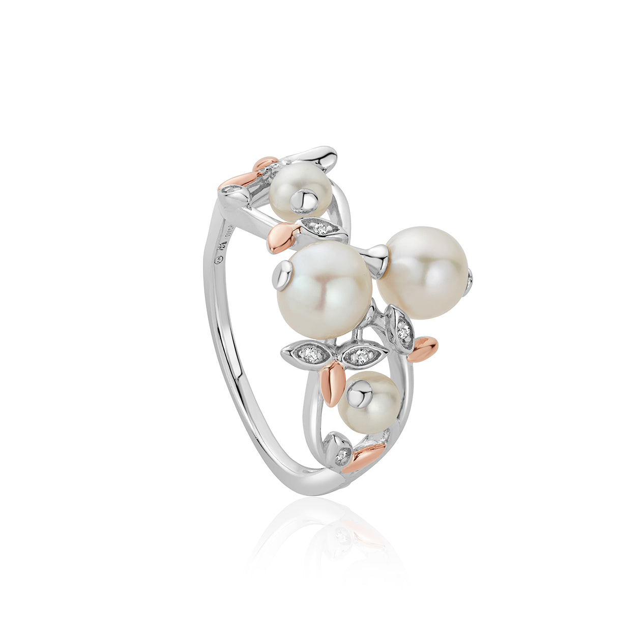 Clogau Lily Of The Valley Sterling Silver Pearl Ring D - K