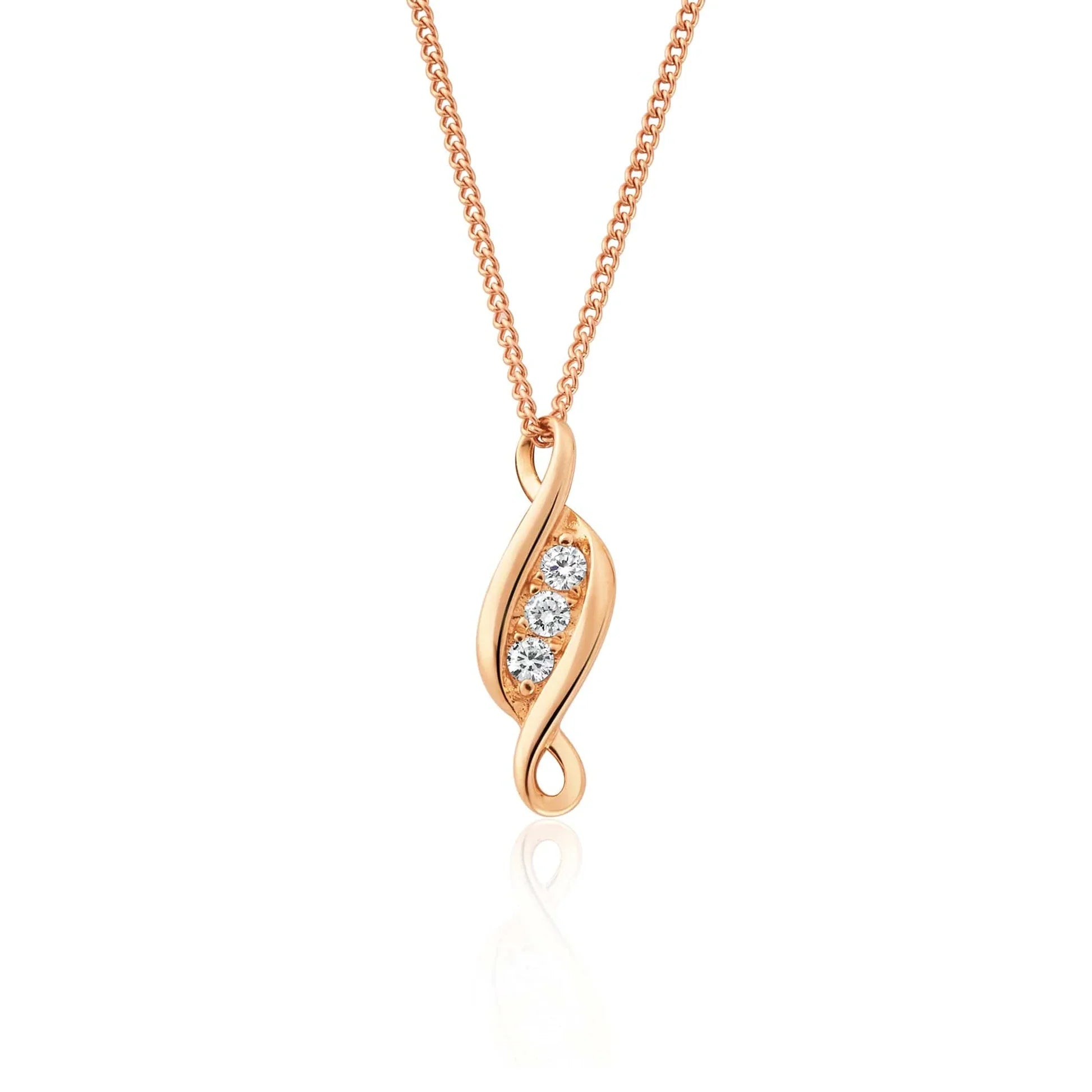 Clogau Past Present Future 1854 18ct Gold Diamond Necklace