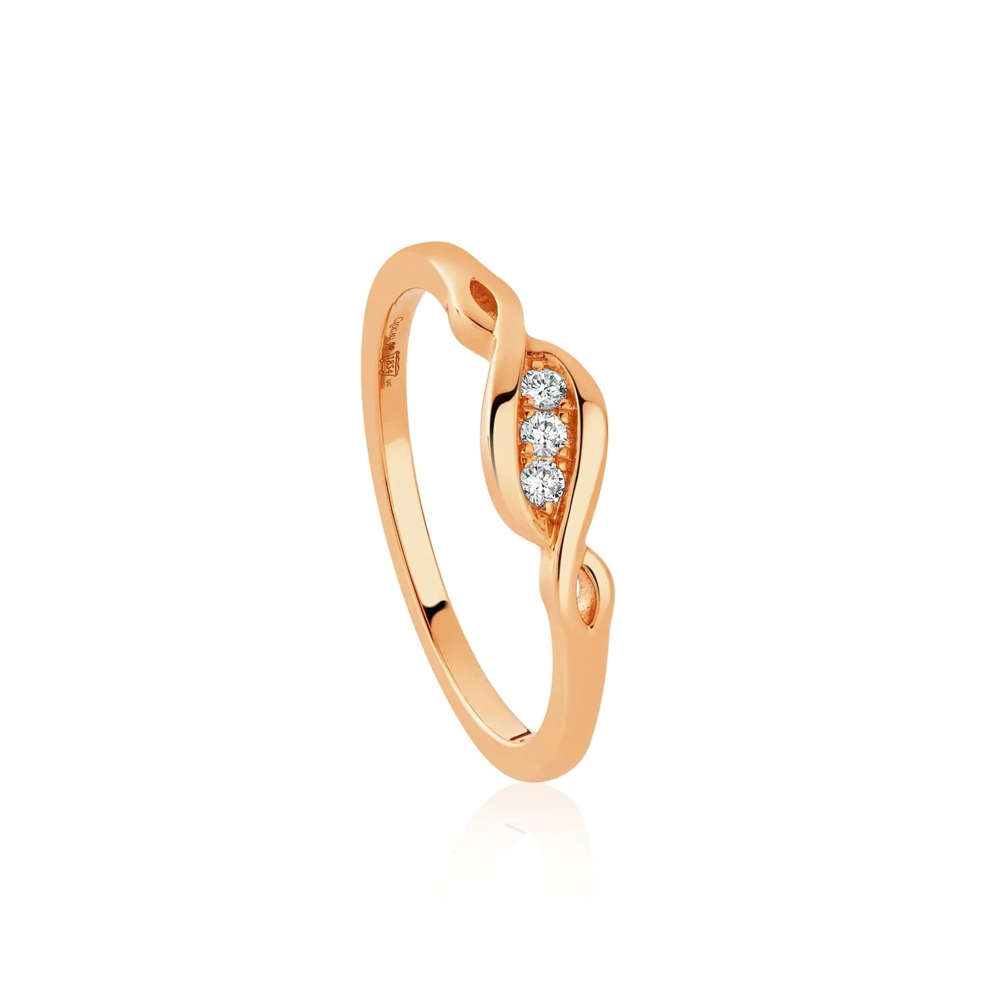 Clogau Past Present Future 1854 18ct Gold Diamond Ring - R