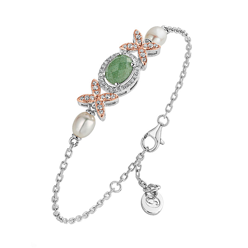 Clogau Queens Jubilee Superbloom Aventurine Bracelet D - Sterling Silver