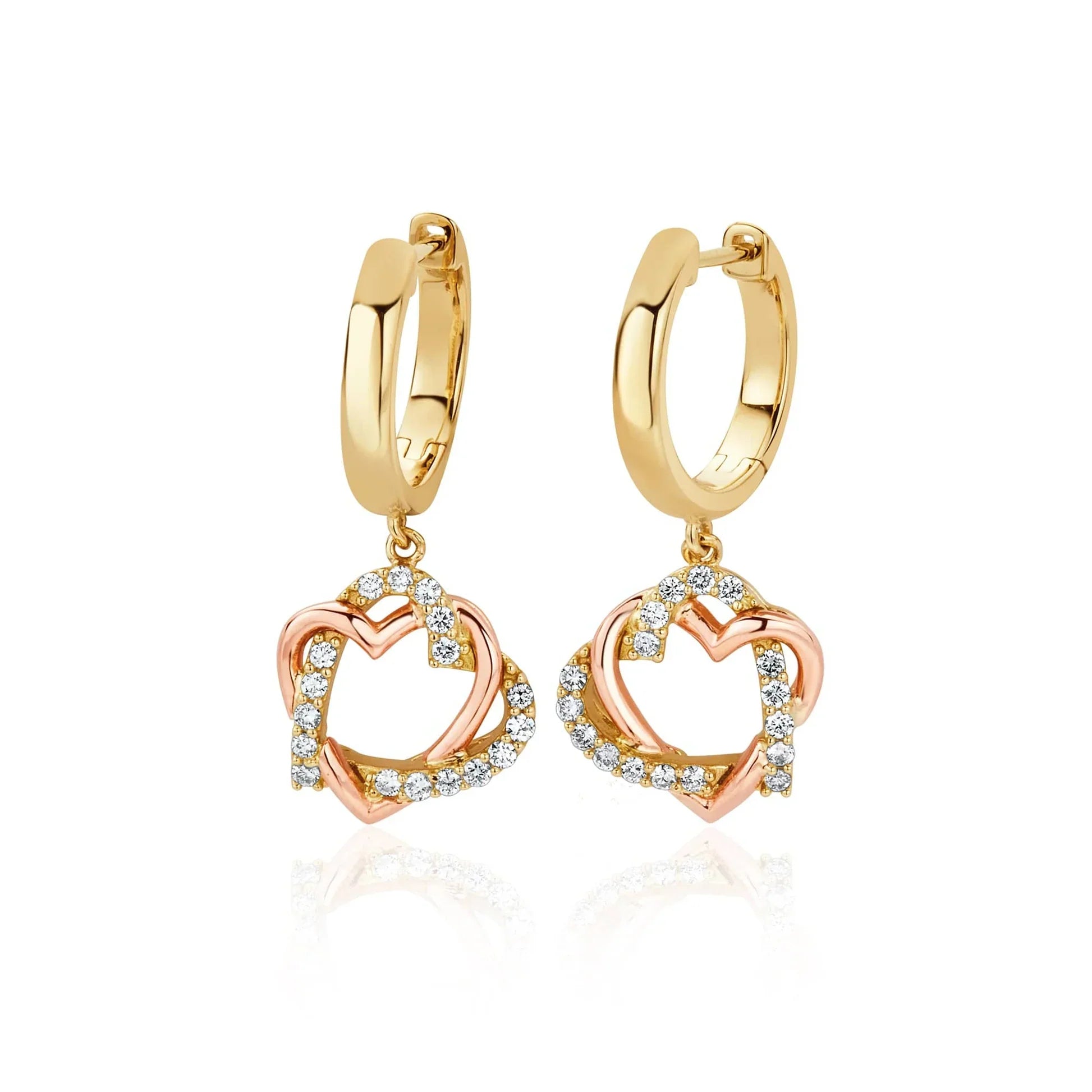 Clogau Always in My Heart 18ct Gold Diamond Earrings