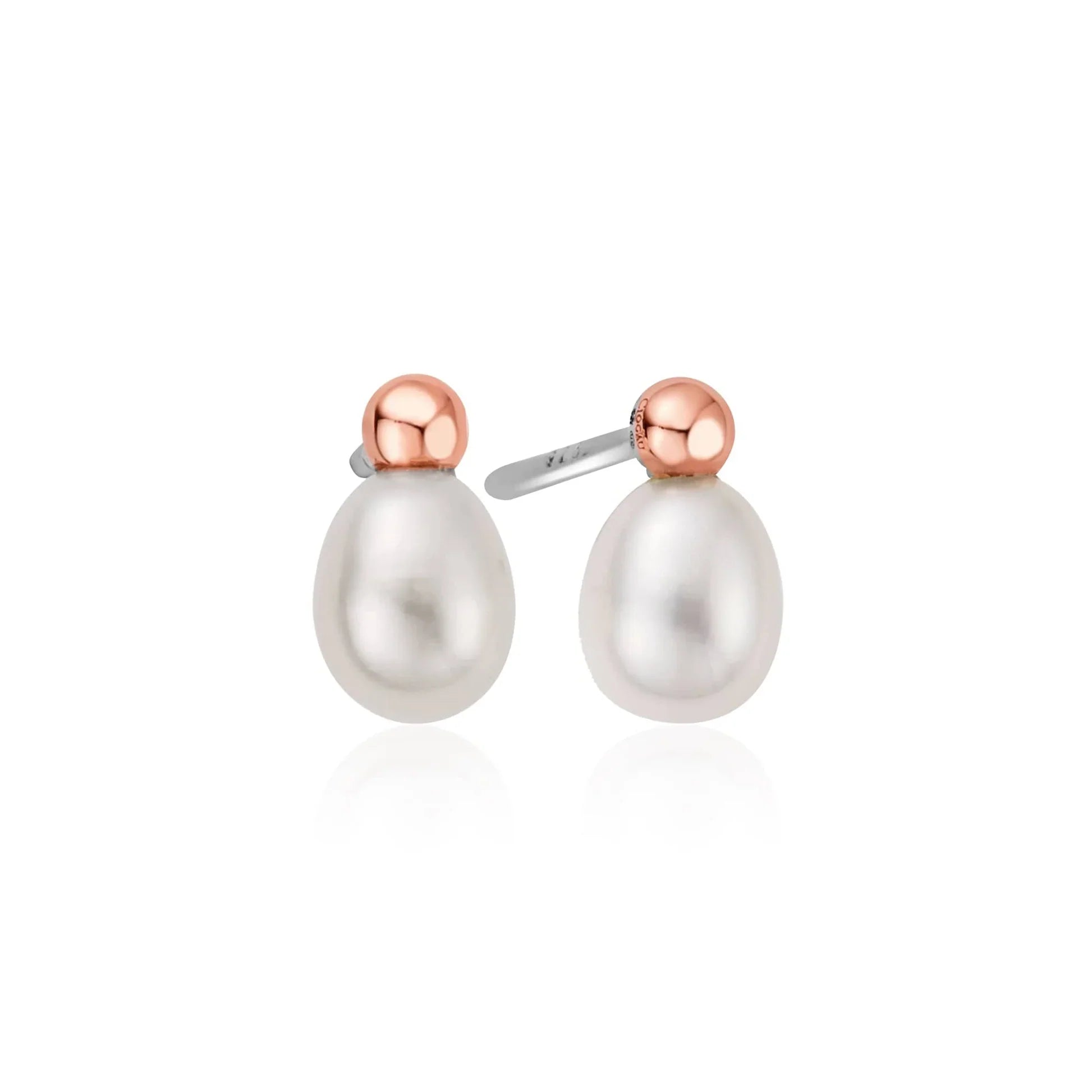 Clogau Welsh Beachcomber Sterling Silver Freshwater Pearl Stud Earrings