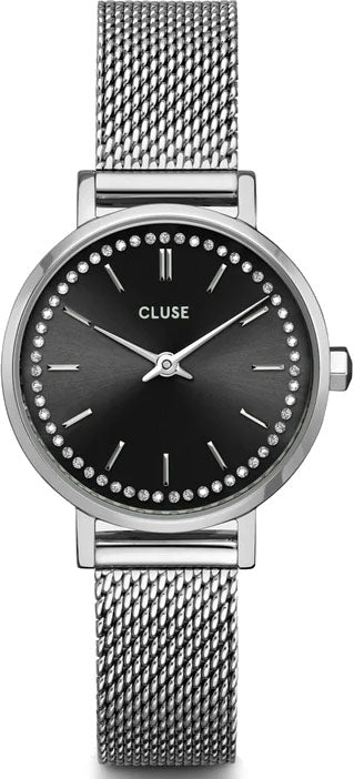 Cluse Watch Boho Chic Petite Crystals Mesh Black - Black