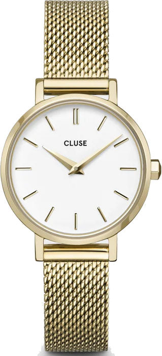 Cluse Watch Boho Chic Petite Mesh White Gold - White