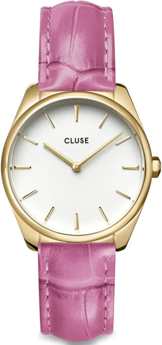 Cluse Watch Feroce Petite Pink Gold - White
