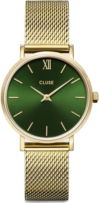 Cluse Watch Minuit Mesh Green Gold - Green