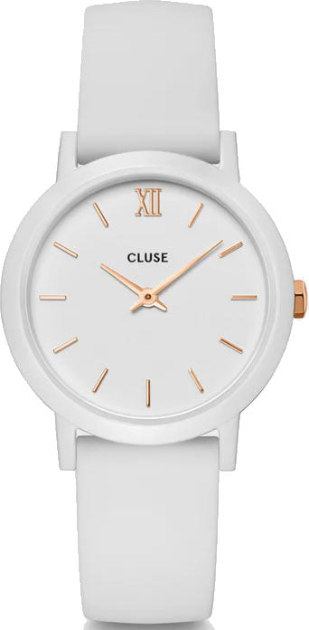 Cluse Watch Minuit Nylon White Rose Gold - White