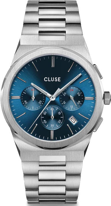 Cluse Watch Vigoureux Chrono Blue Silver - Blue